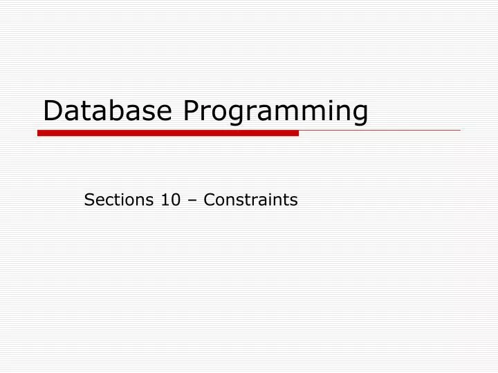 PPT - Database Programming PowerPoint Presentation, free download - ID ...