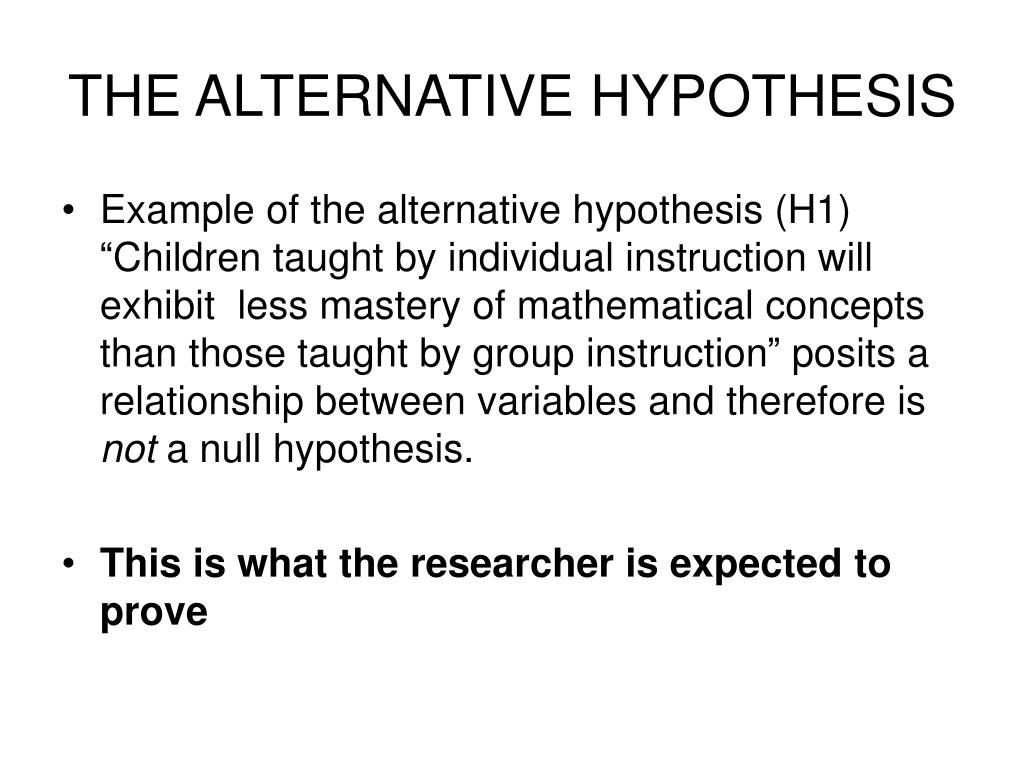 alternative hypothesis research hypothesis
