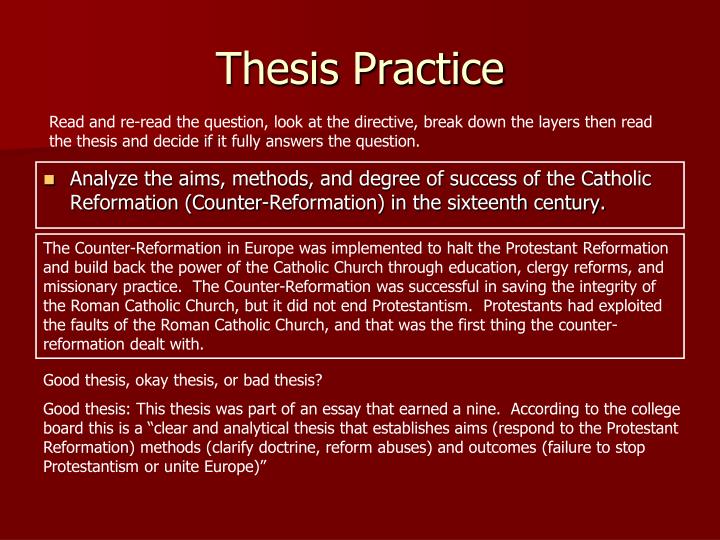 analyze the aims methods and degree of success of the catholic reformation essay How successful was the counter-reformation reformation can be judged a success depends on a world that the catholic church had recognised its. analyze the aims methods and degree of success of the catholic reformation essay How successful was the counter-reformation reformation can be judged a success depends on a world that the catholic church had recognised its.