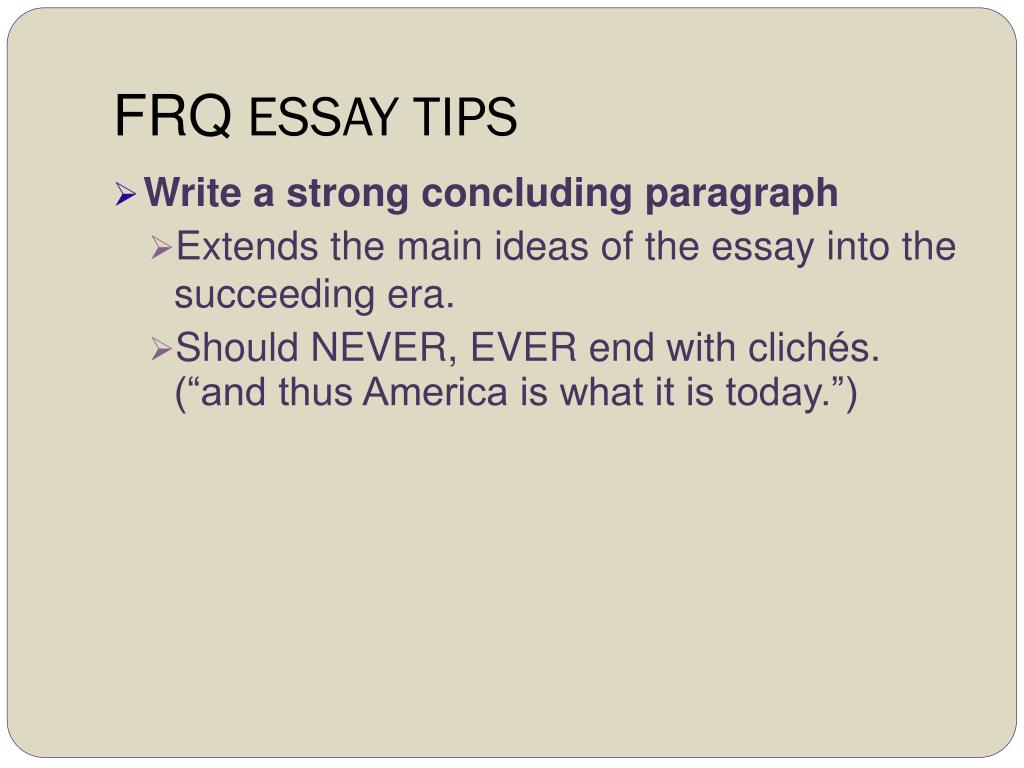 PPT WRITING THE AP US HISTORY FREE RESPONSE QUESTION (FRQ) PowerPoint