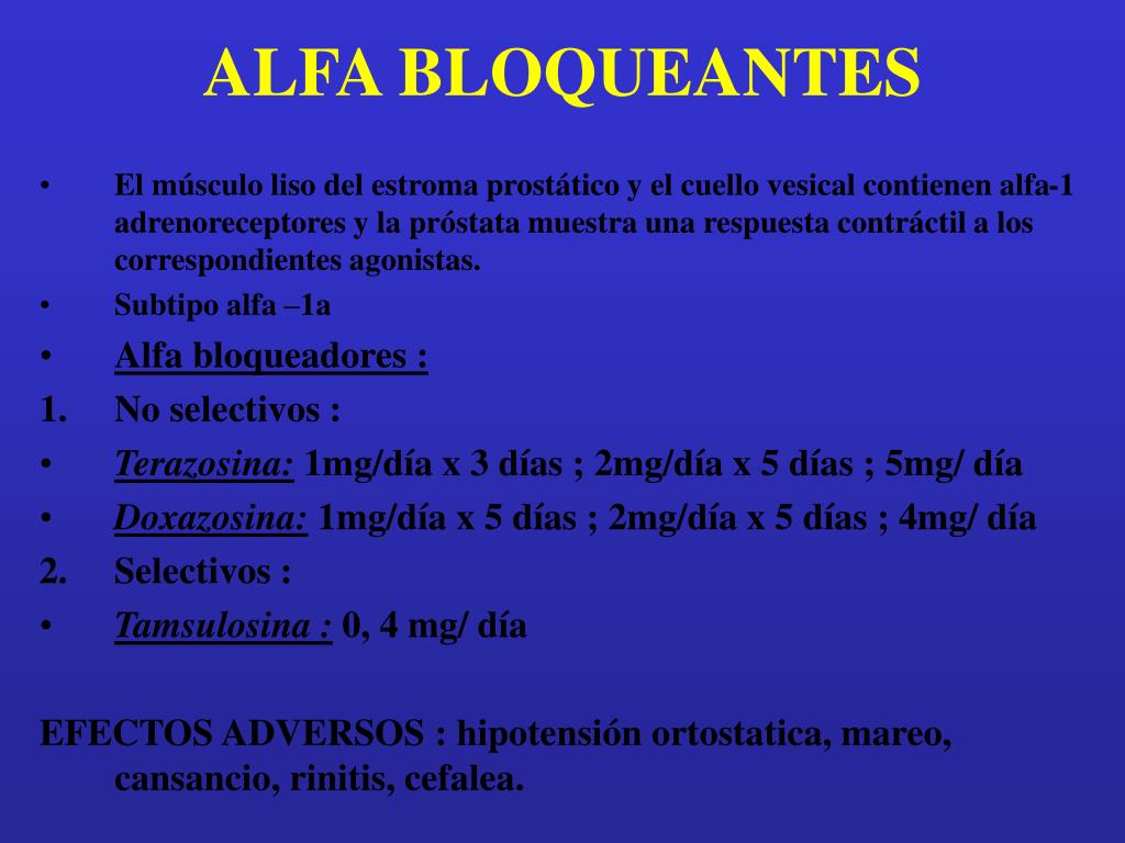 alfa bloqueantes prostatitis)