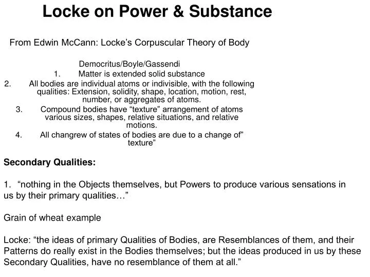 PPT - Locke on Power & Substance PowerPoint Presentation, free download -  ID:6712327