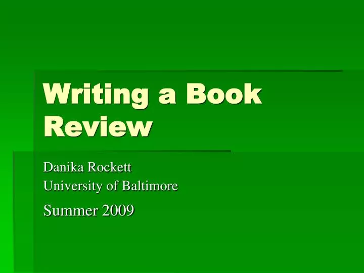 book review sample ppt
