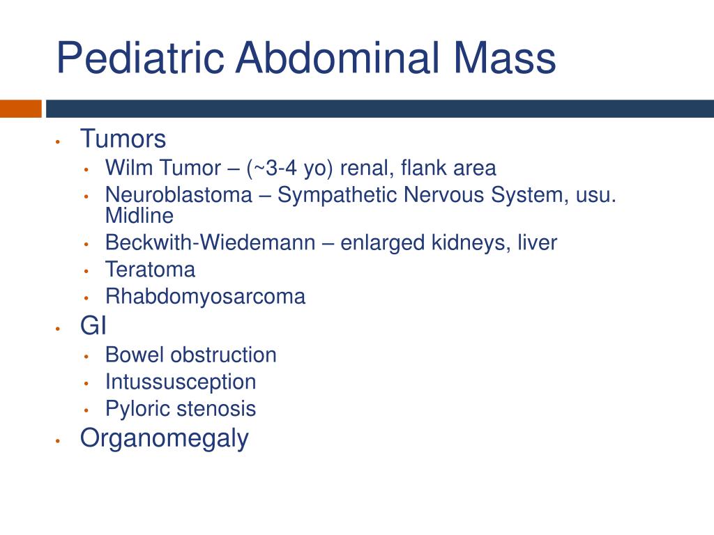 presentation of an abdominal mass