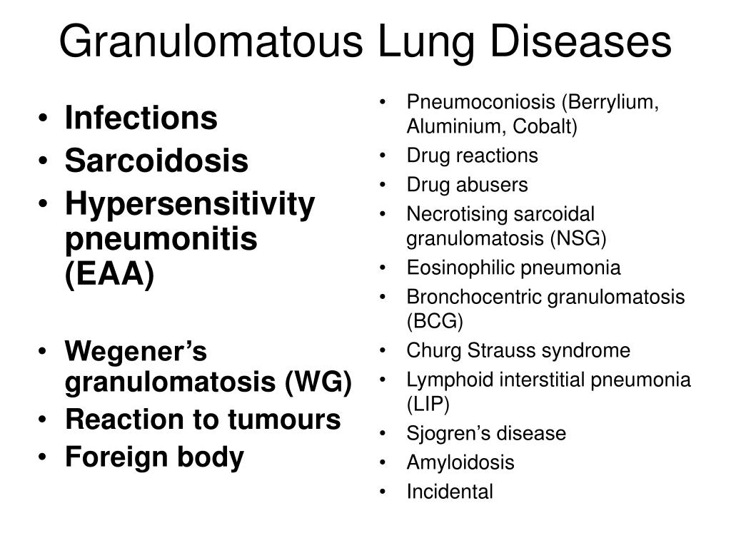 Ppt Granulomatous Diseases Of The Lung Powerpoint Presentation Free