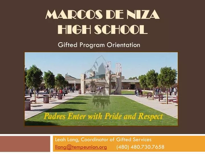 PPT Marcos de Niza High School PowerPoint Presentation, free download