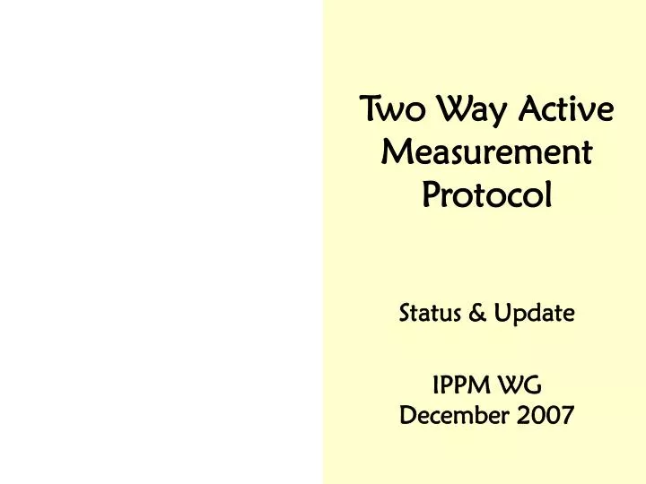 two way active measurement protocol n.