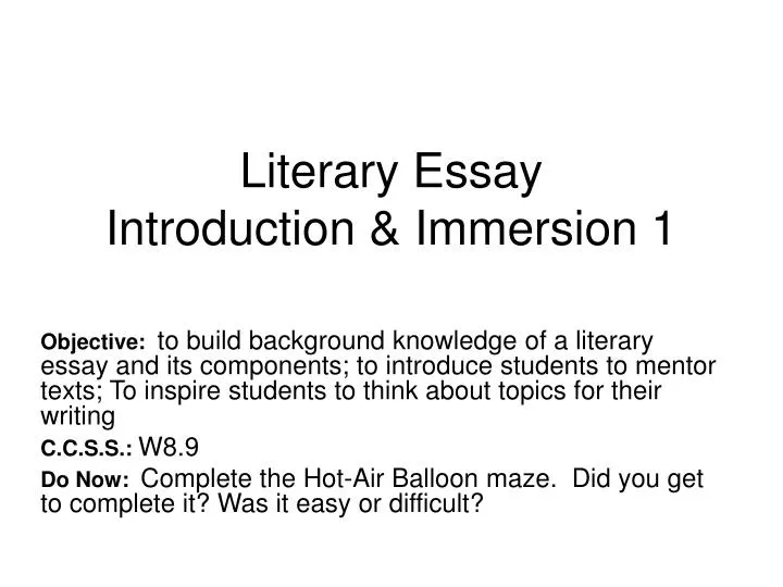 literary essay intro Database of free english literature essays - we have thousands of free essays across a wide range of subject areas sample english literature essays. literary essay intro Database of free english literature essays - we have thousands of free essays across a wide range of subject areas sample english literature essays.