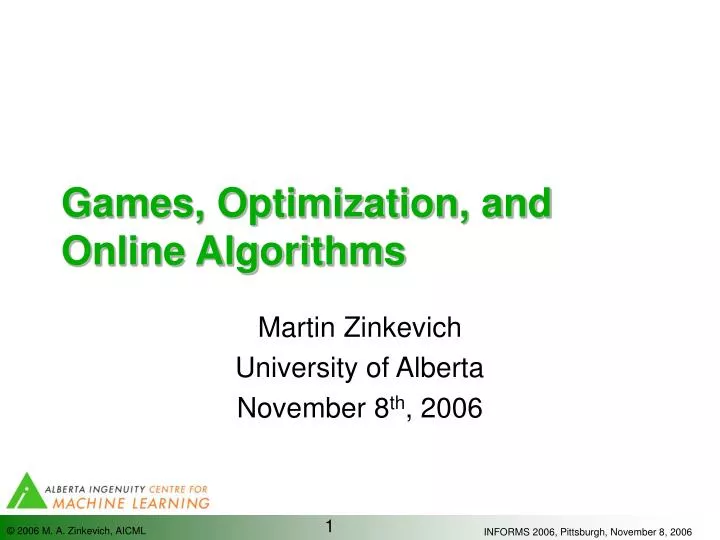 games optimization and online algorithms n.
