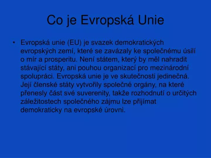 PPT - Co Je Evropská Unie PowerPoint Presentation, Free Download - ID ...