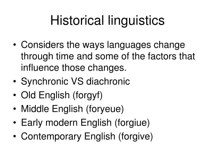 HISTORICAL LINGUISTICS TOPICS visual data 6