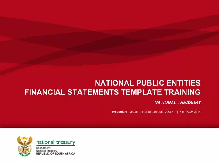 national public entities financial statements template training n.