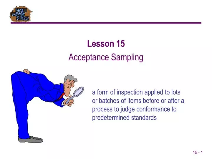PPT Lesson 15 Acceptance Sampling PowerPoint Presentation Free 