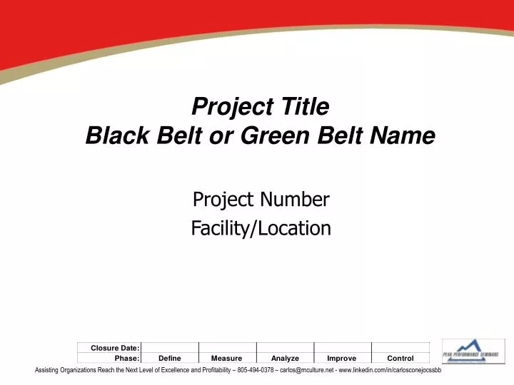 project title black belt or green belt name n.