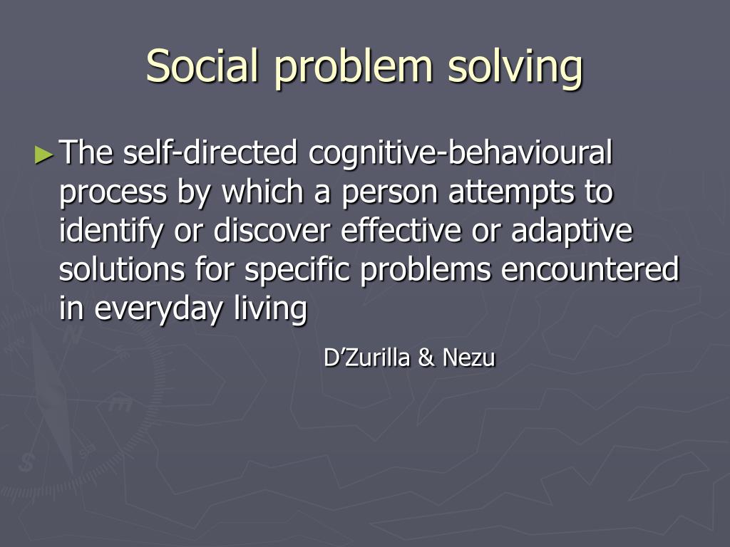 social problem solving therapy definition