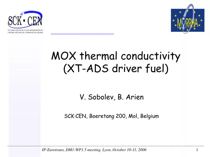 mox thermal conductivity xt ads driver fuel n.