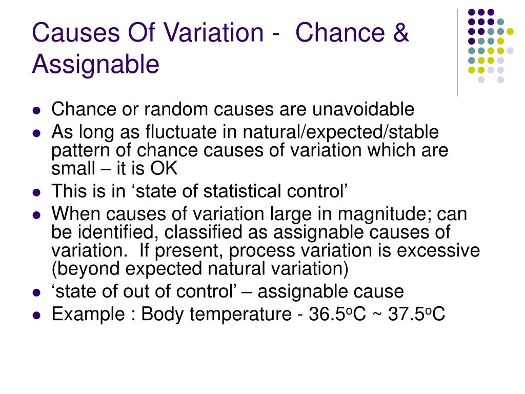 assignable variation is the same as random variation