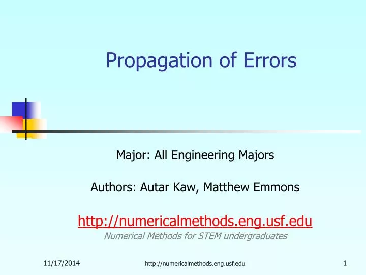 propagation of errors n.