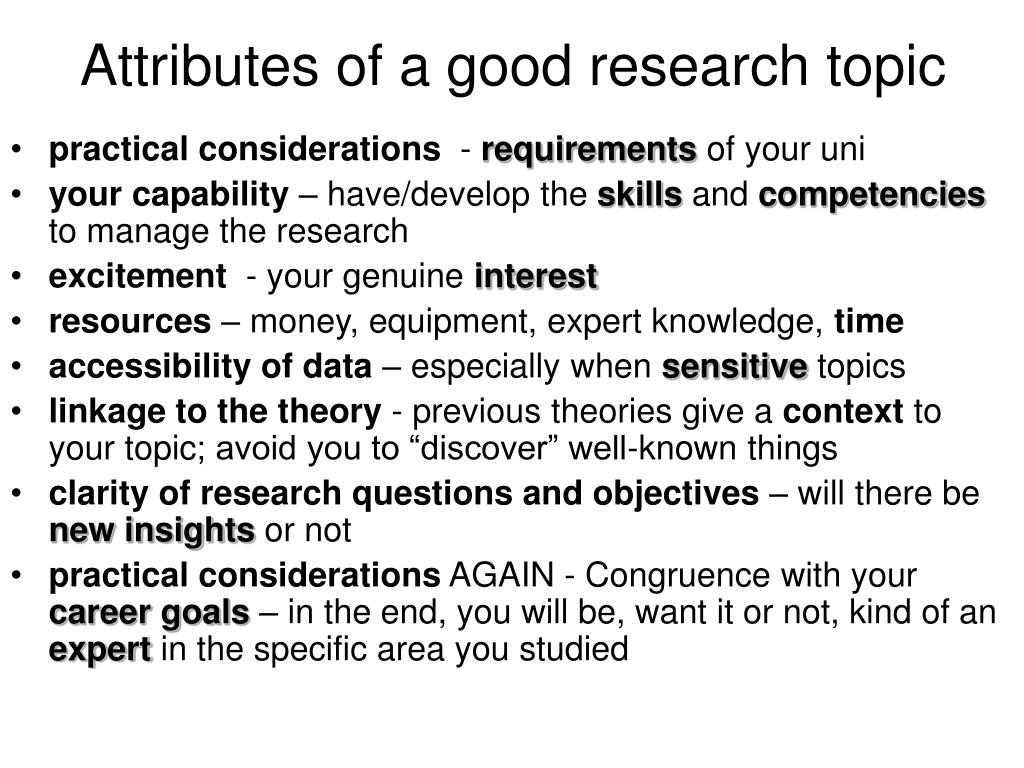 good research topic characteristics
