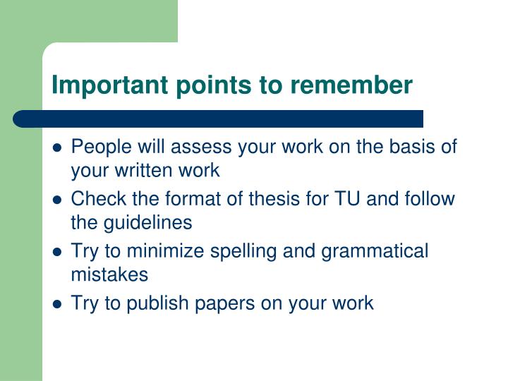 important things to remember in research