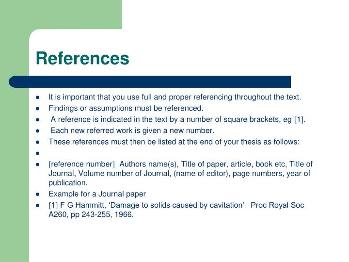 thesis reference meaning