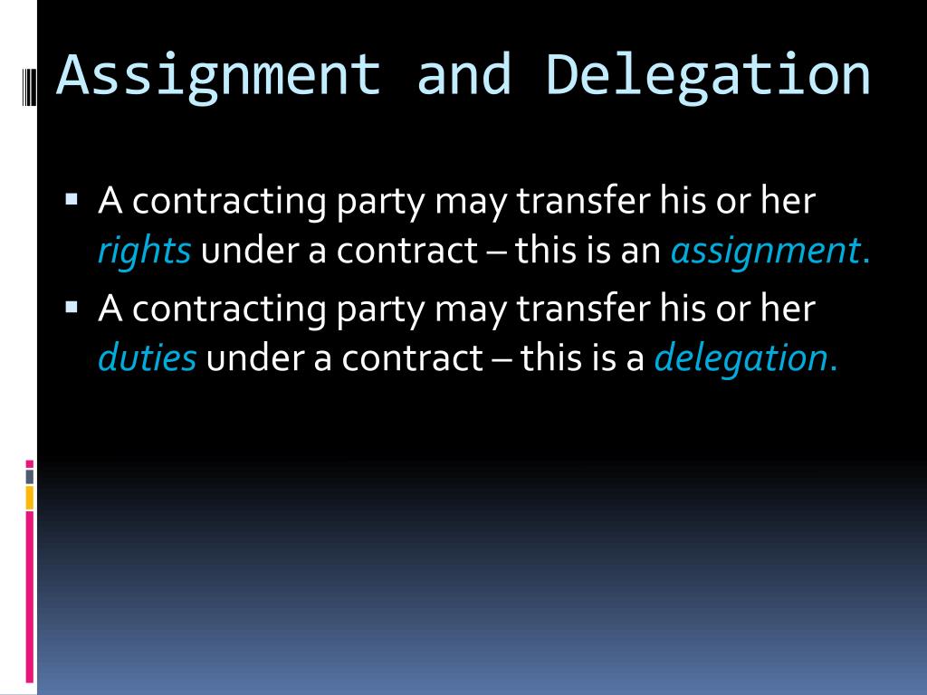 assignment and delegation in contracts