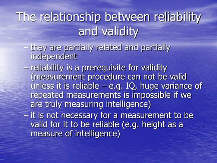 relationship between validity and reliability
