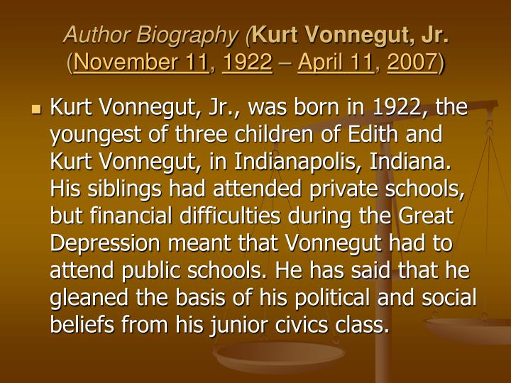 kurt vonnegut jr biography