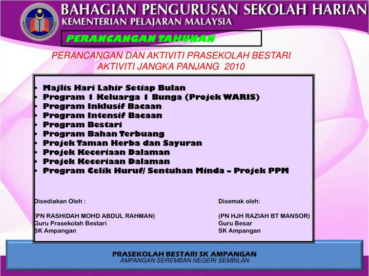 Aktiviti dan program prasekolah - buranwire