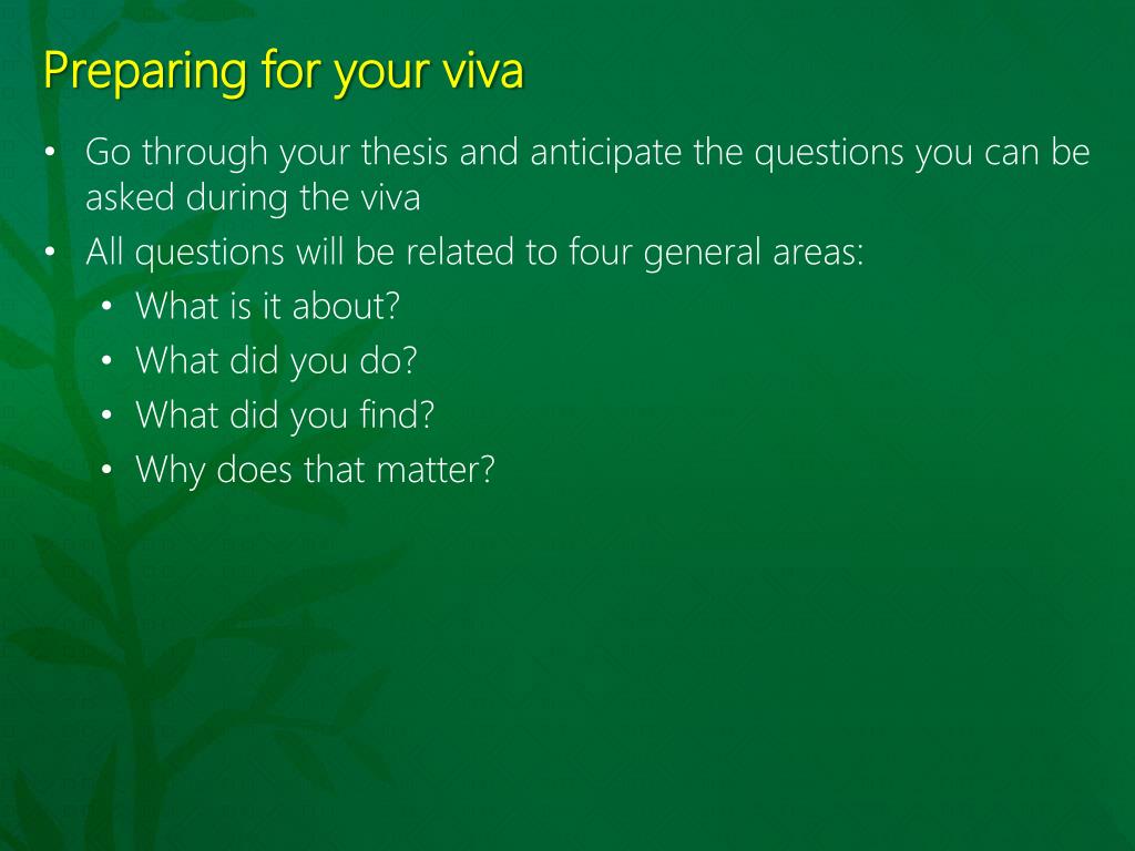 thesis viva questions