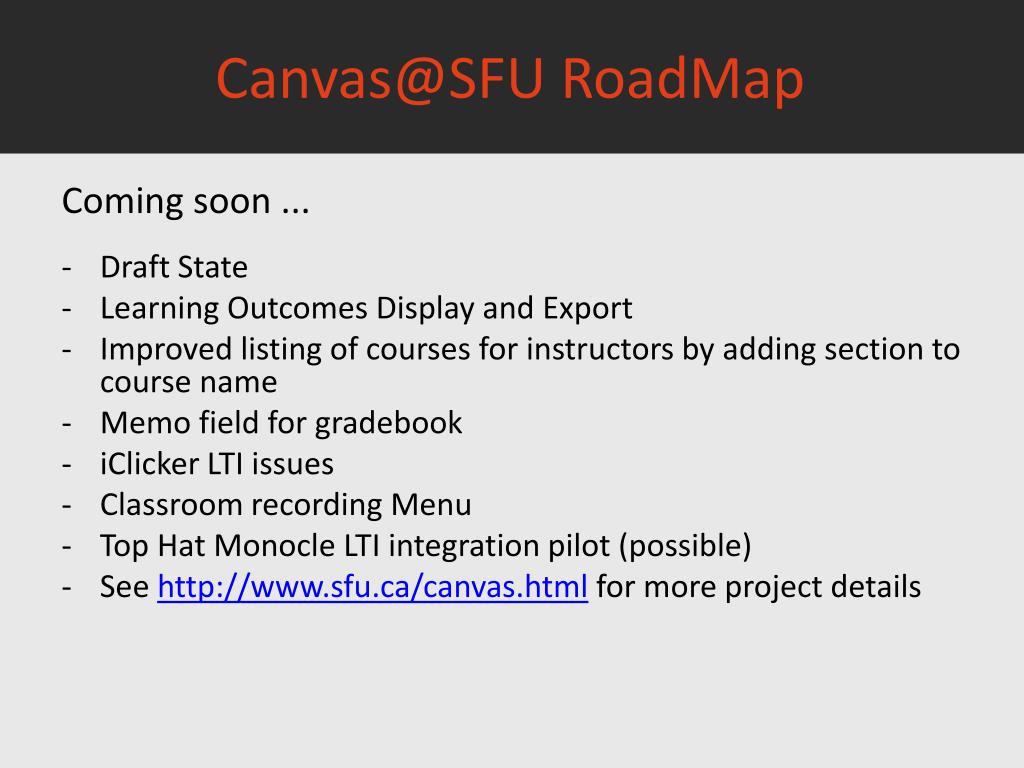 PPT CanvasSFU PowerPoint Presentation, free download ID6726534