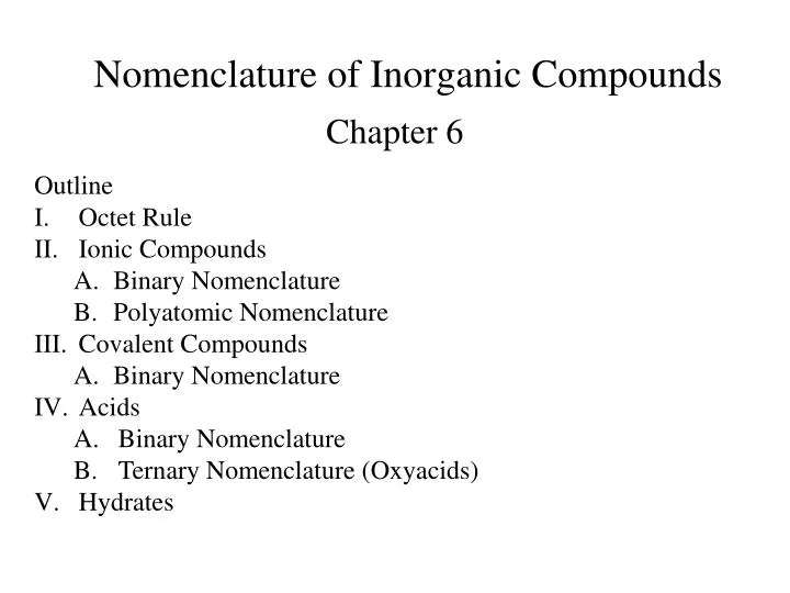 PPT Nomenclature of Compounds PowerPoint