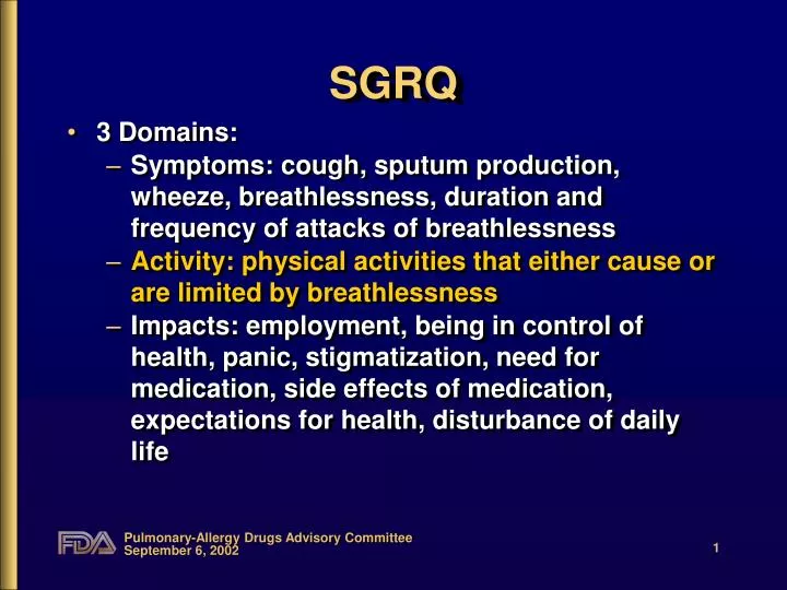 PPT - SGRQ PowerPoint Presentation, free download - ID:6727277