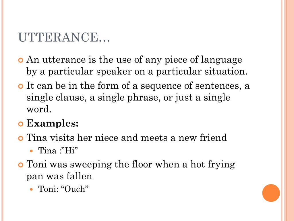 meaning of speech utterance