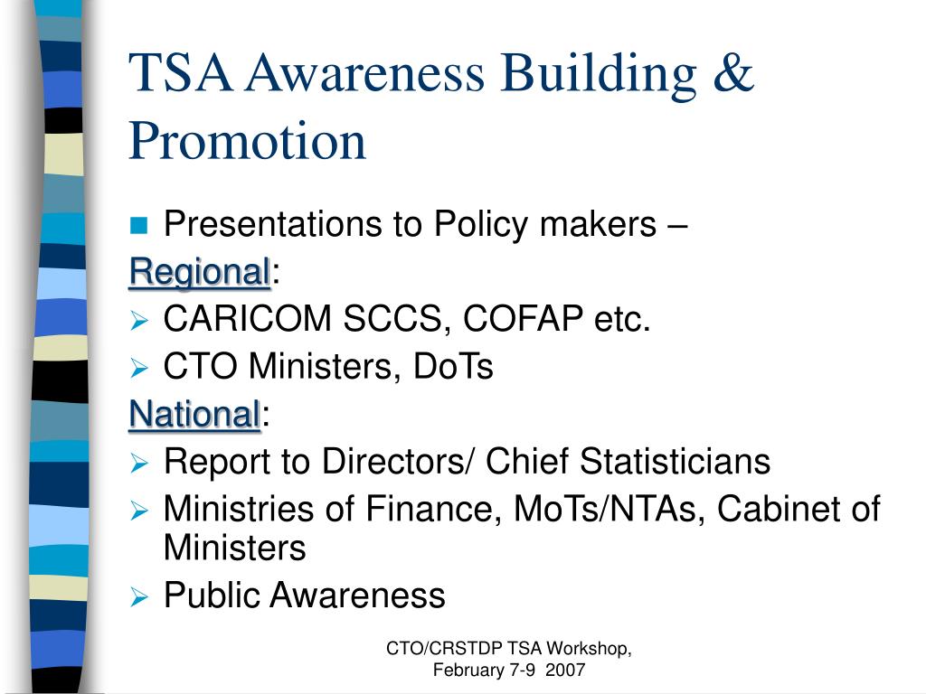 PPT REGIONAL TSA DEVELOPMENT THE WAY FORWARD PowerPoint Presentation