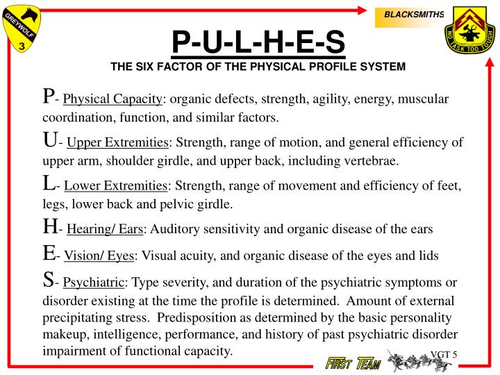 PPT - ARMY PHYSICAL PROFILES INSTRUCTOR: SSG CLAUSEN PowerPoint ...