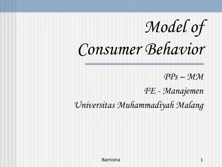 Consumer behaviour models ppt download free