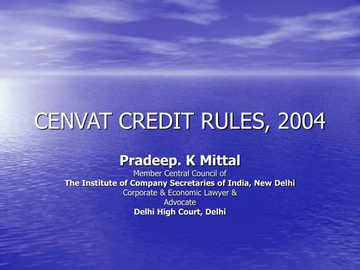 cenvat credit rules 2004 n.