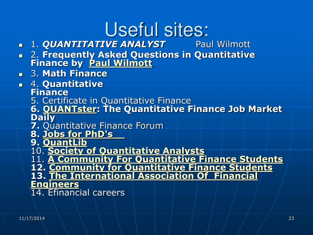 quantitative research topics about finance