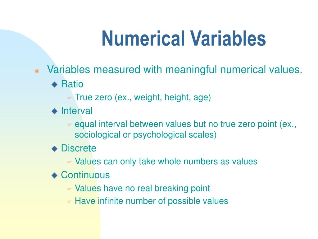 what is numerical variable in research