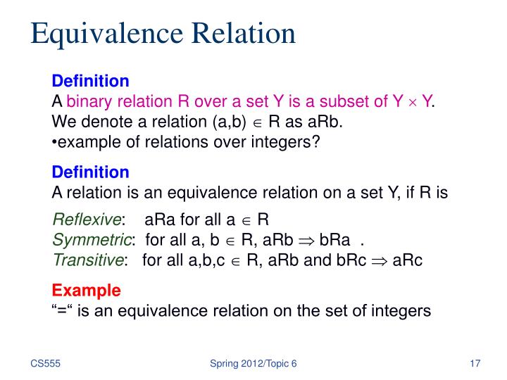 define equivalence relation on a set
