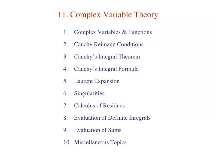 Ppt 11 Complex Variable Theory Powerpoint Presentation - 