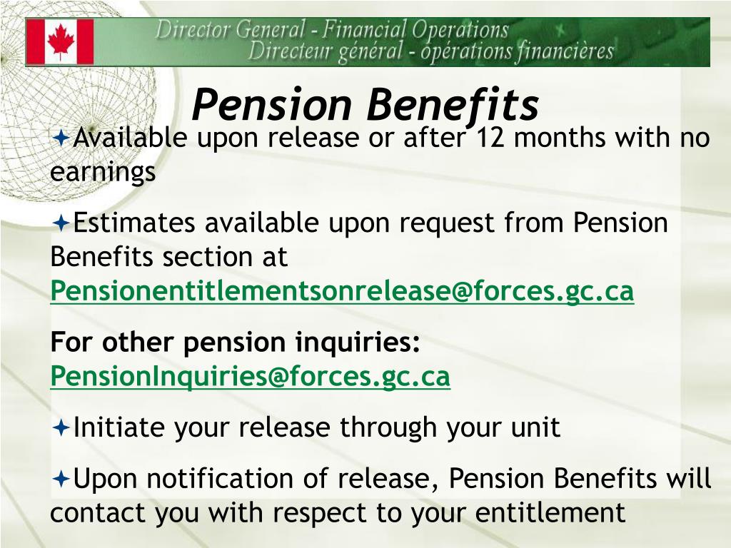 PPT Canadian Forces Pension Plan Administration PowerPoint