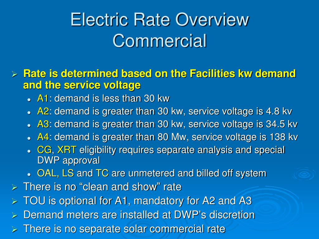 PPT Introduction to LADWP Electric & Water Rates PowerPoint