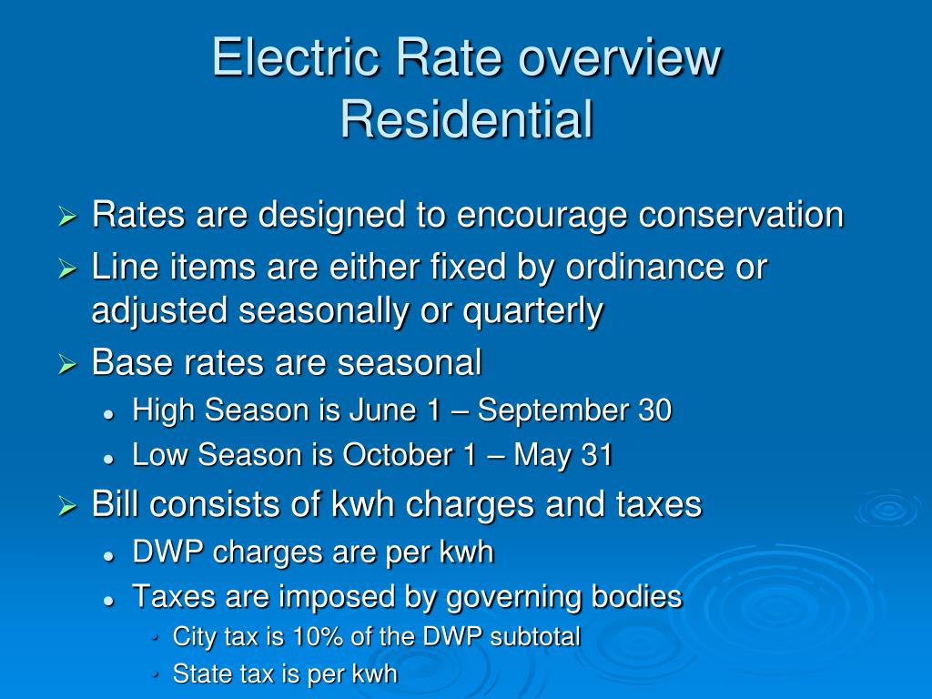PPT Introduction to LADWP Electric & Water Rates PowerPoint