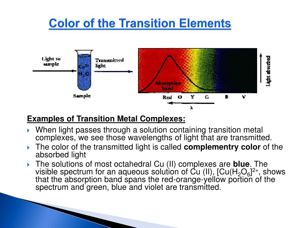 Ppt Color Of The Transition Elements Powerpoint Presentation Free Download Id