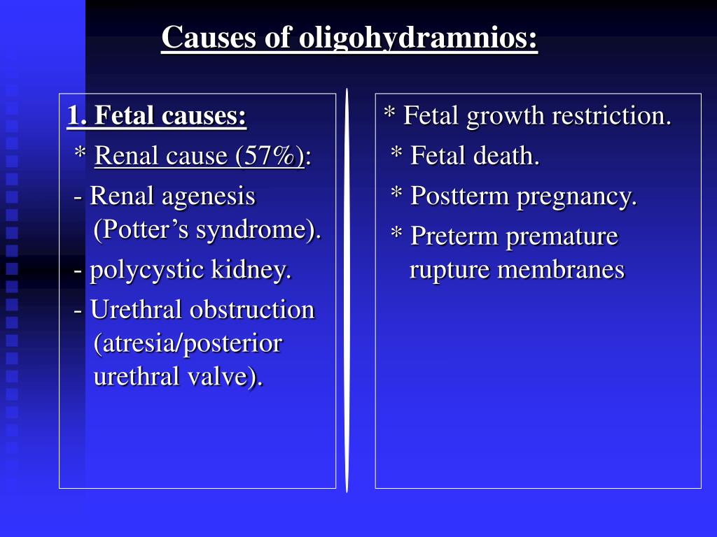 causes of low amniotic fluid
