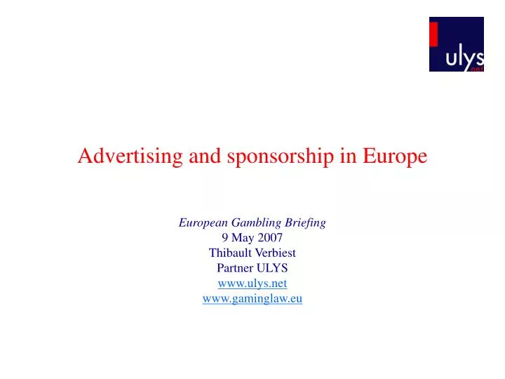 advertising and sponsorship in europe n.