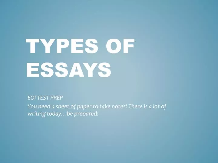 types of essay with examples ppt