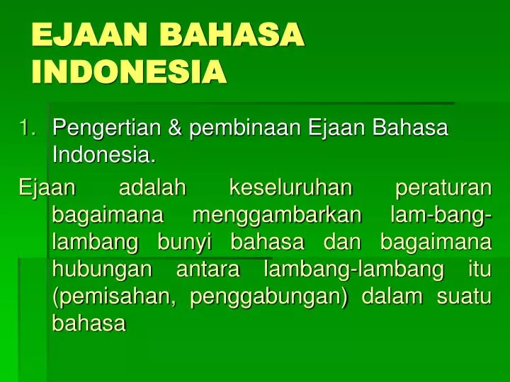 PPT  EJAAN BAHASA INDONESIA PowerPoint Presentation, free download